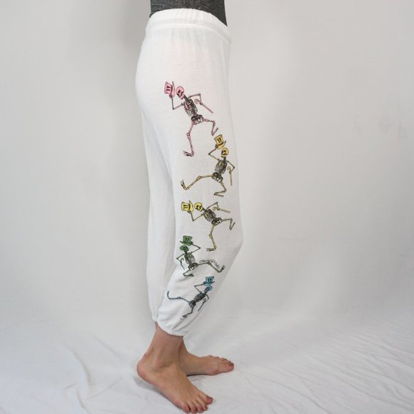 Lauren Moshi Pants - LAUREN MOSHI Dancing Skeletons White Pants NWT